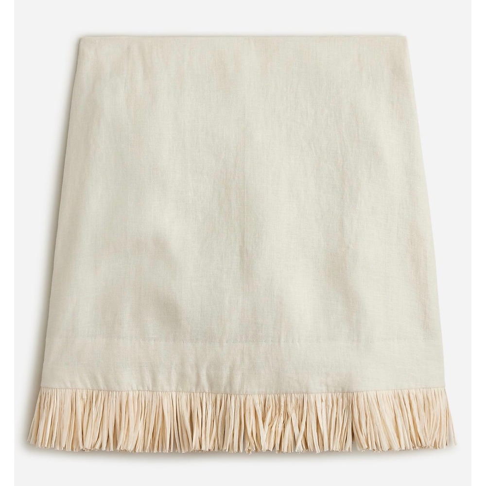 J.Crew Euro Summer Resort Linen Cotton Fringe Mini Skirt Coastal Beachy Womens 4